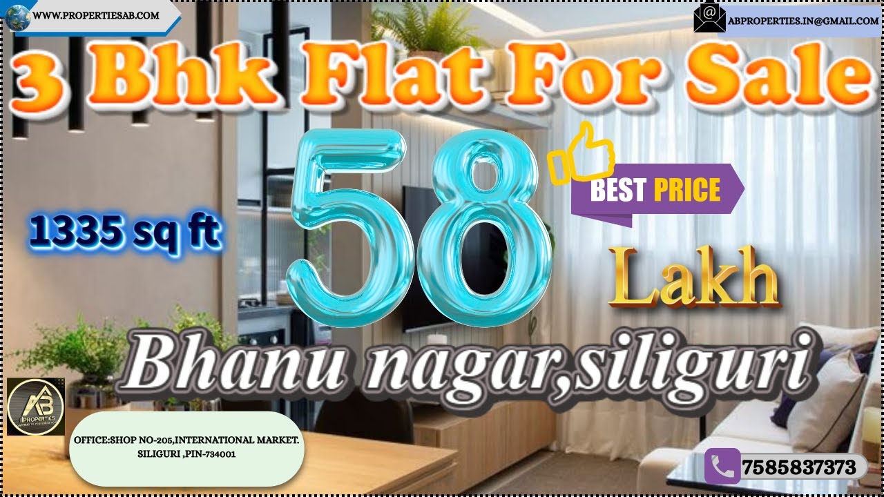 3 BHK FlatSale in Bhanu Nagar #FlatForSale #siliguri #abproperties.in #Property #RealEstateIndia