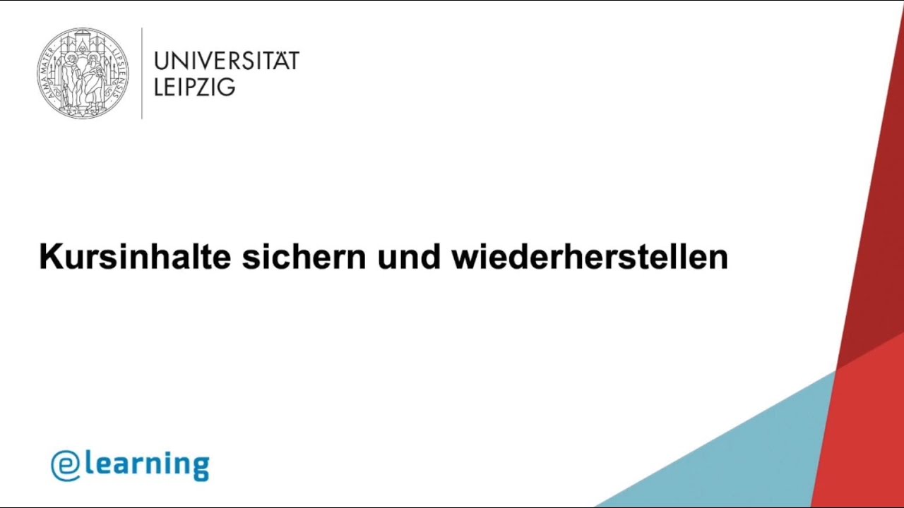 Moodle leicht erklärt: Kursinhalte sichern und wiederherstellen (kopieren)