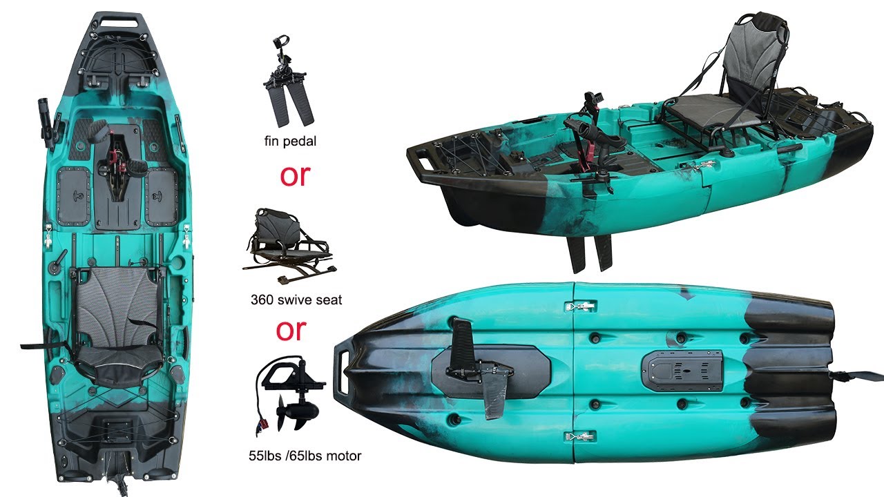8FT Modular Single Seat Fishing Pedal Drive Kayak Sit on Top Two Sections Plastic Material Kajak
