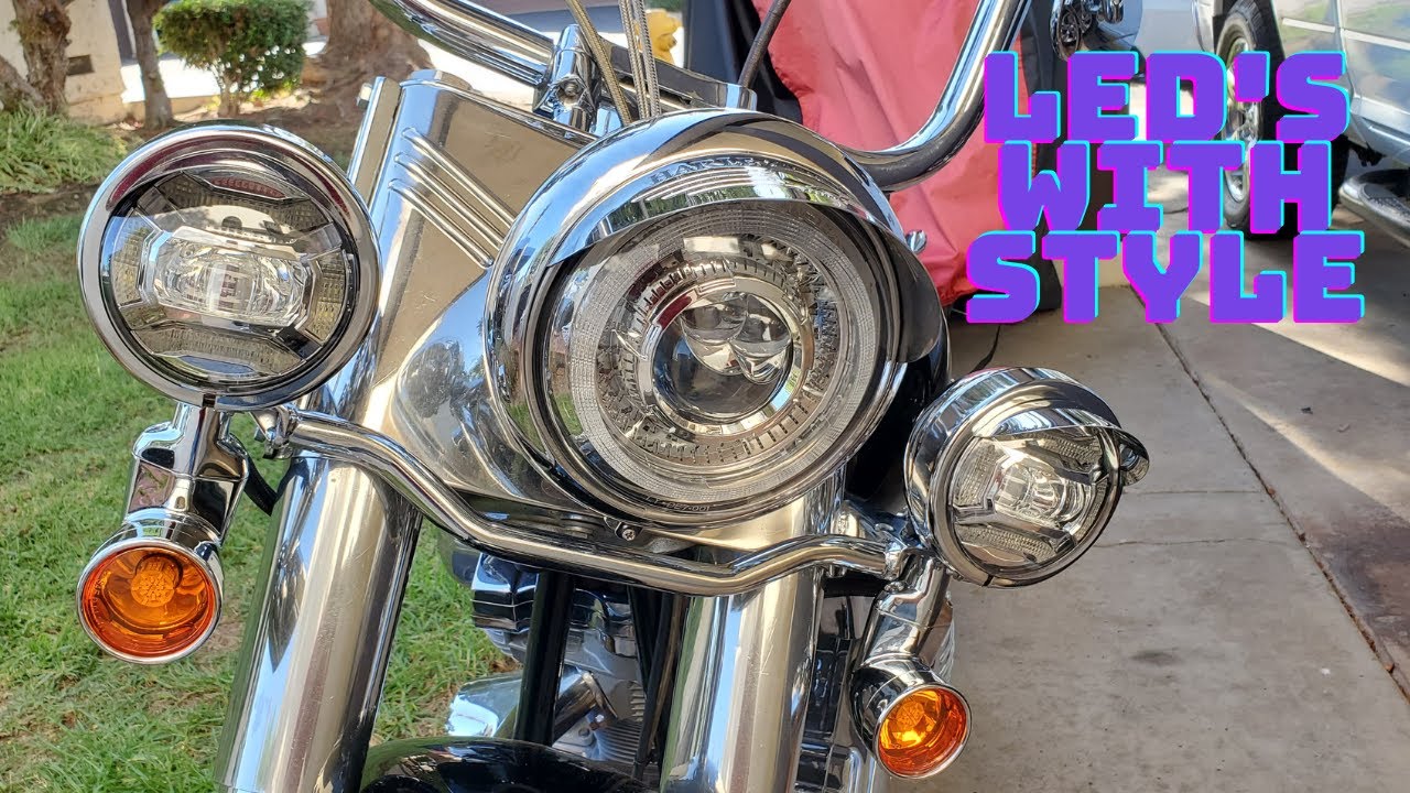 Harley Fatboy - New Style LED Headlight and Passing Lights