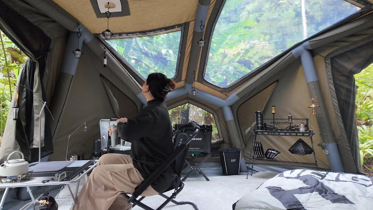 Relaxing Solo Camping with New Luxury Actagon Shape Tent - COODY BESTONA |  ASMR