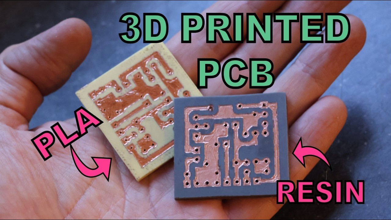 3D Printed PCB! (sanded copper tape over printed model)