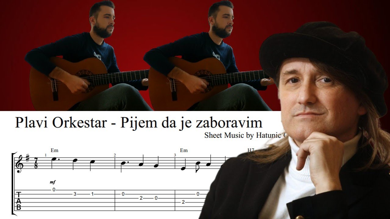Plavi orkestar - Pijem da je zaboravim | Guitar cover (Note / Tabovi & Akordi)