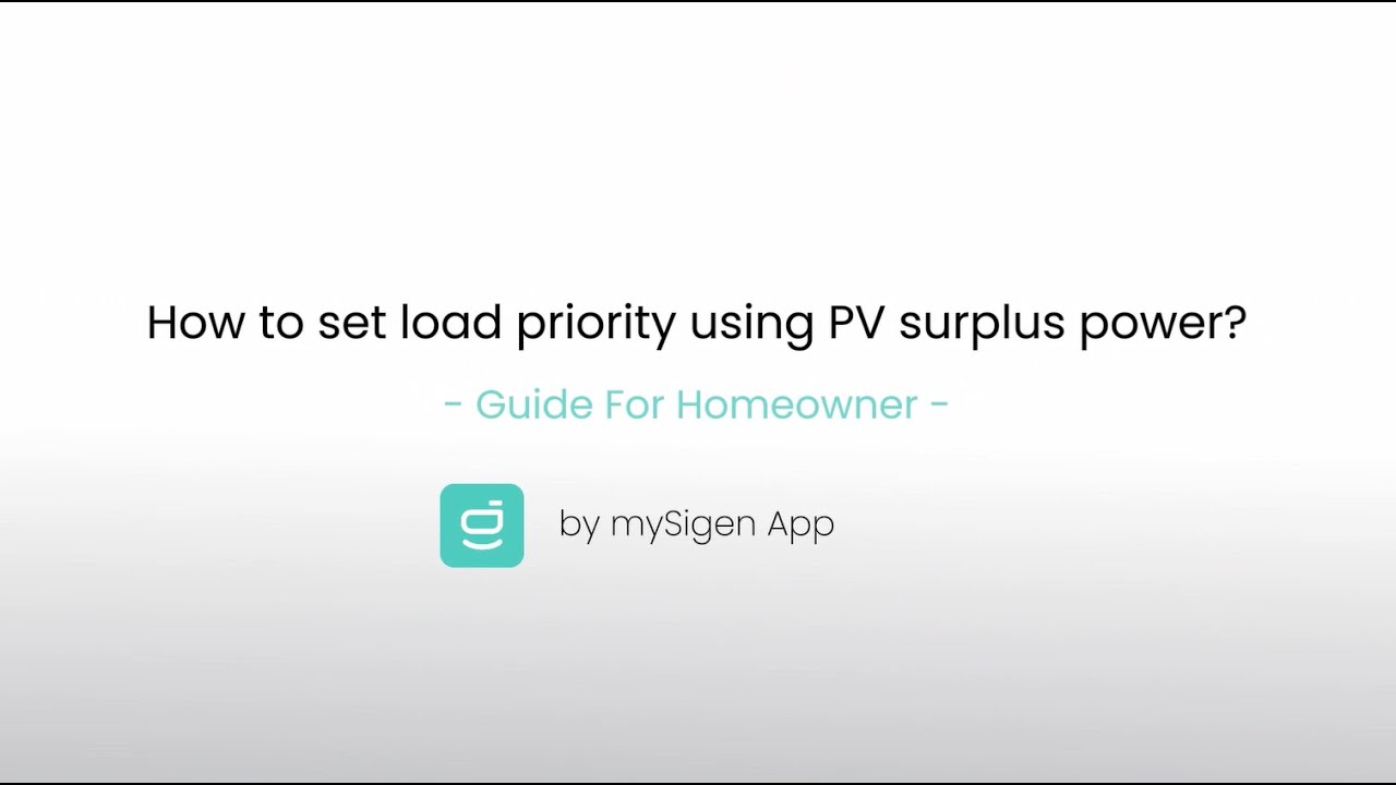 How to set load priority using PV surplus power