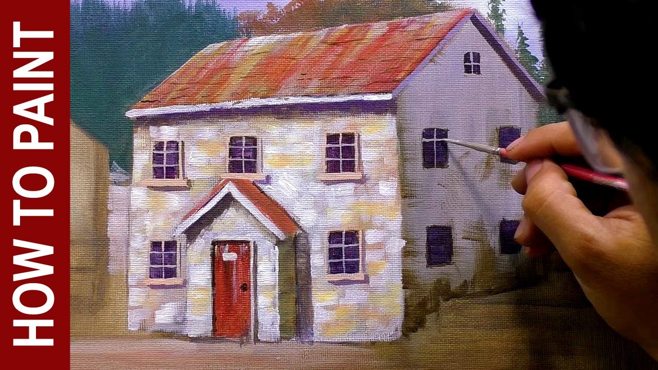 How to Paint Realistic Italian Village House &ndash; Acrylic Painting Tutorial | JMLisondra
