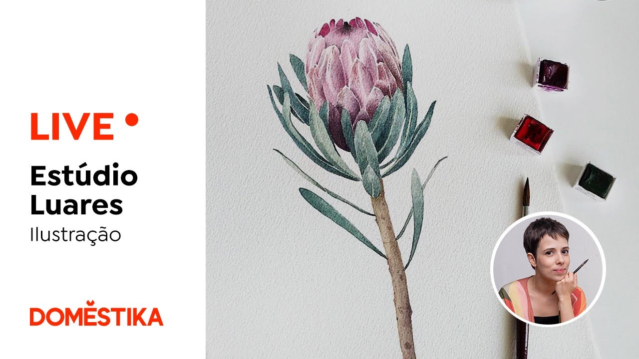 PINTANDO uma FLOR com AQUARELA - CHALLENGE DE ILUSTRAÇÃO: '31 Dias 31 Desenhos' com Estúdio Luares