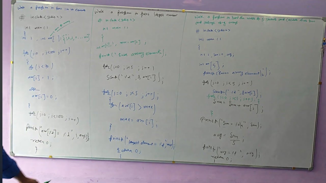 Find out the largest number using Arrays in  c