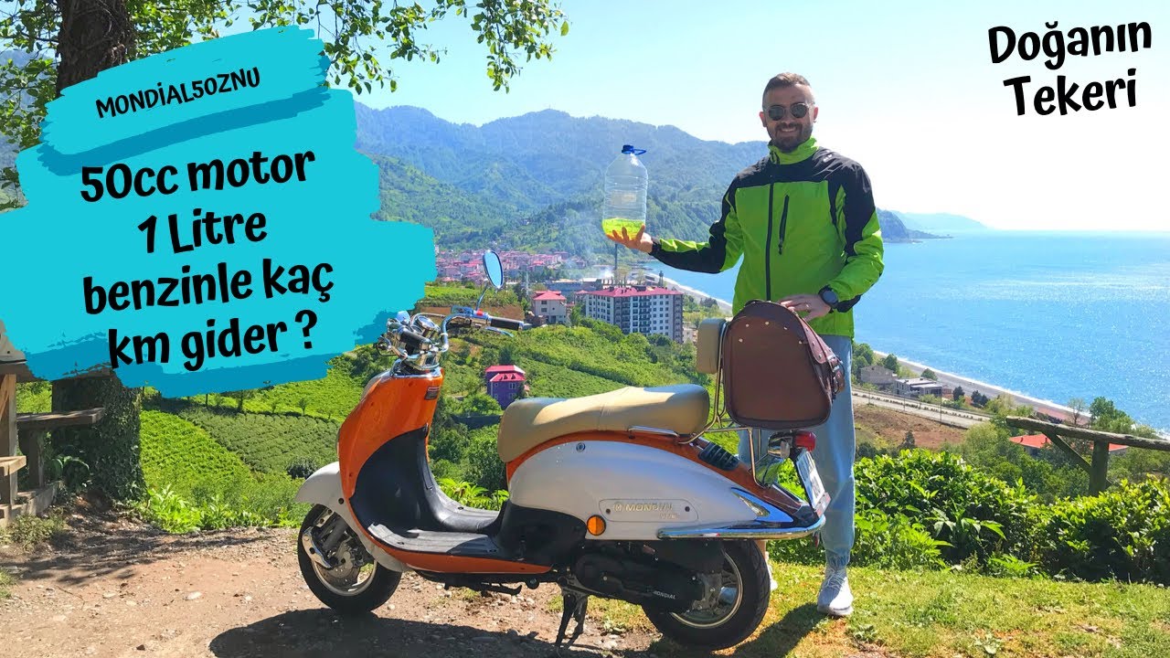 50 cc motor ile 1 Litre benzinle kaç km gidilir? 50 cc Motosiklet Test Ettik Mondail 50znu motovlog