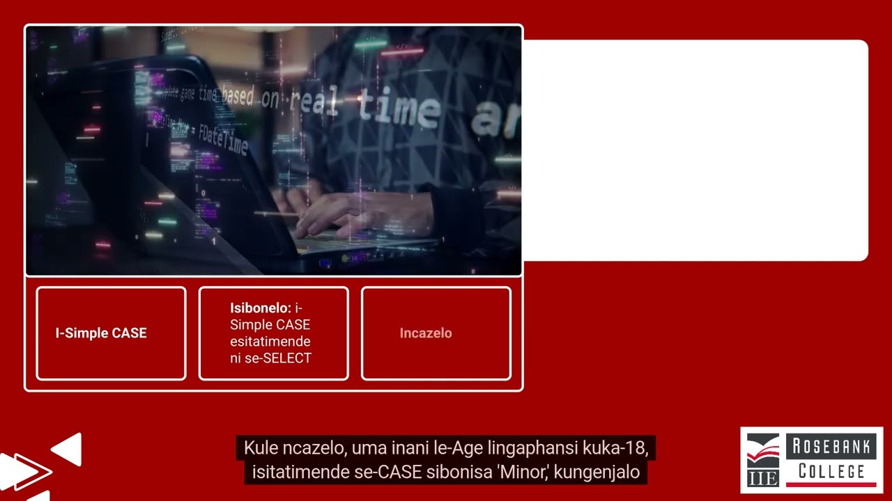Yakha isitatimende se-CASE esilula esitatimendeni se-SELECT (LU8/LO14)