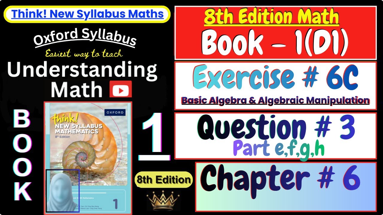 Exercise 6C Question 3 Part efgh | Chapter 6 | Book 1(D1) |Think New Syllabus Mathematics 8thEdition