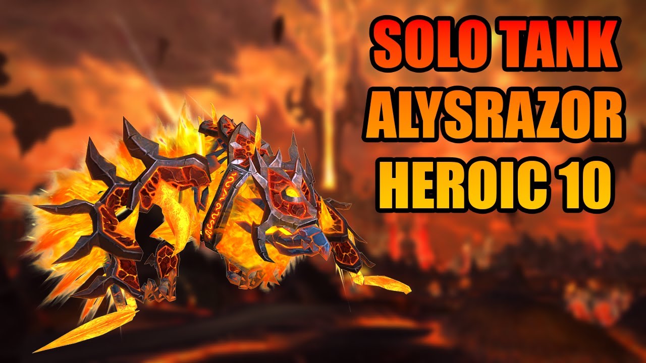Solo Tank Alysrazor Heroic 10 - BDK POV | Cata Classic
