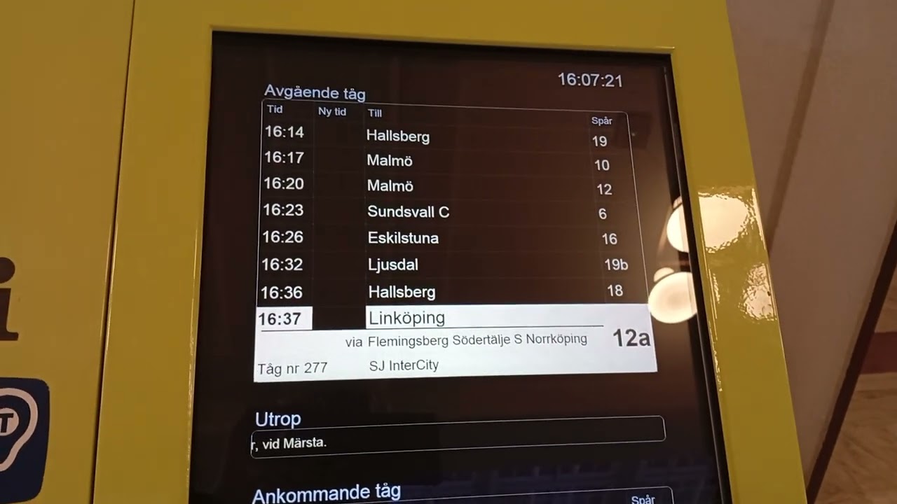 Tåg utrop på Stockholm central