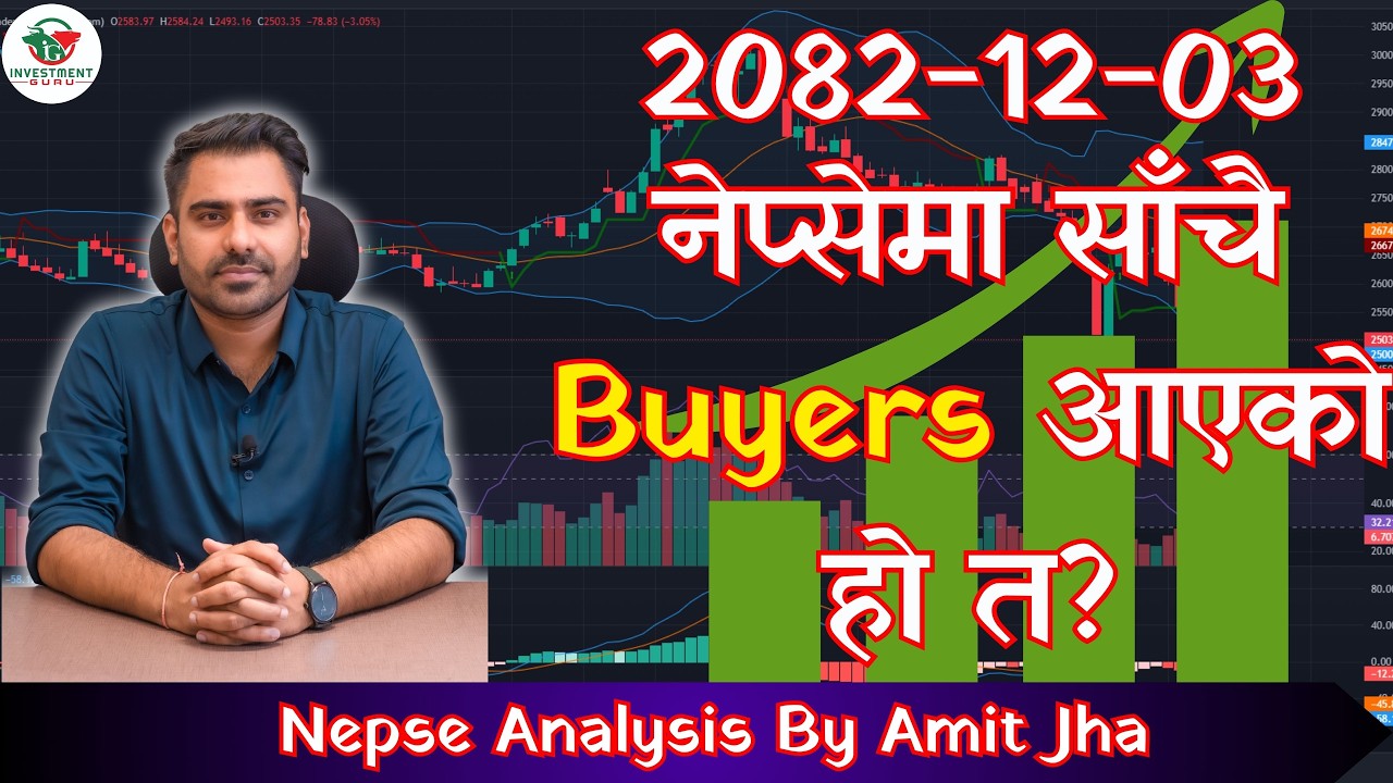 2082-12-03 नेप्सेमा BUYERS आएको हो त? | Nepse Analysis by Amit Jha | Investment Guru