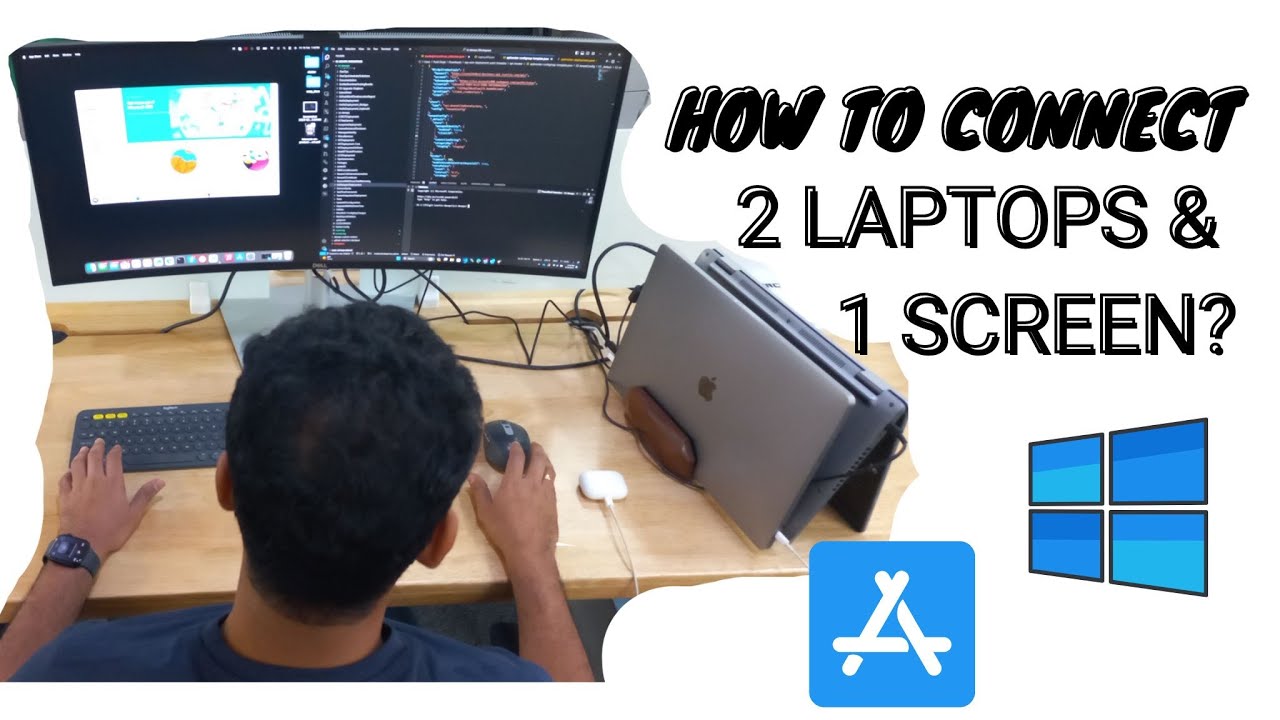 Как подключить 2 ноутбука к одному экрану? MacBook и Windows на одном мониторе!