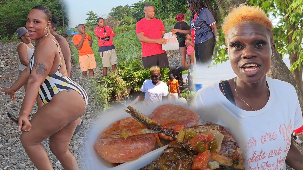 They wanted beet root dumpling | Fry fish | seaside river