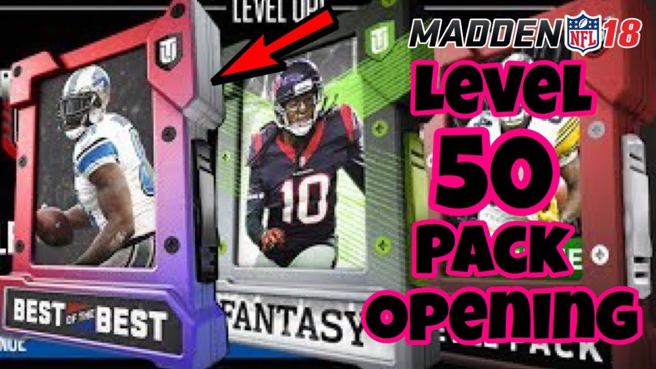 Madden 18 Pack opening | Level 50 Best of the Best Pack | 97 plus overall