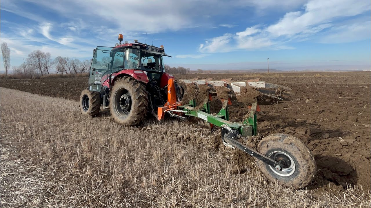 Dönerli pulluk ile tarla sürümü case 95 c