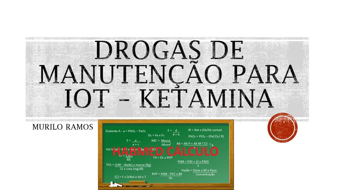 Drogas para manutenção de pacientes em IOT - Ketamina
