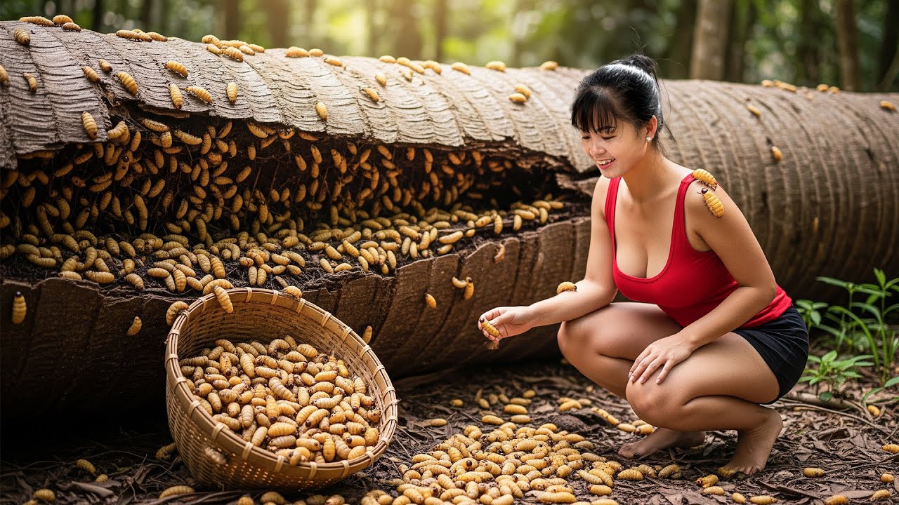 [TIMELAPSE] --388 Days Harvesting Many Palm Worm, Silkworm, Oyster Mushroom Go To Sell