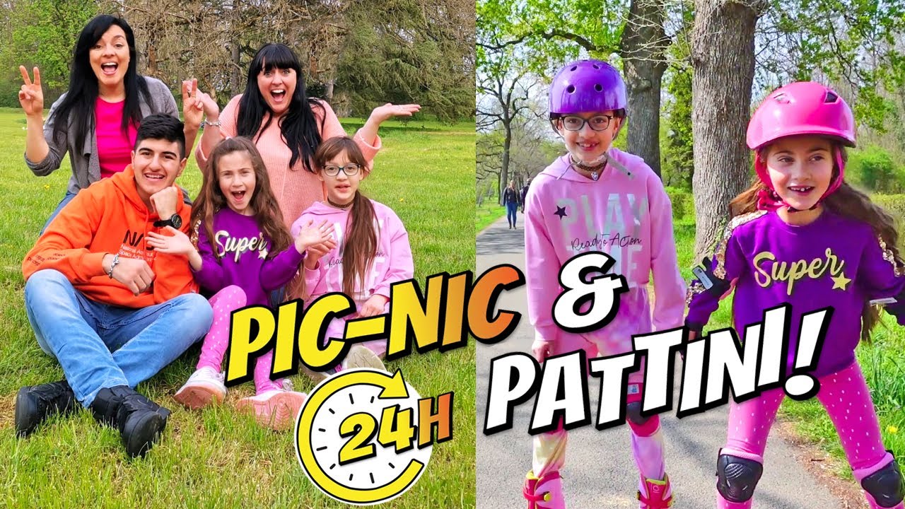 VLOG! PIC NIC 24 ORE CON I PATTINI CHALLENGE ⛸️ TRA AMICHE ❤BFF Sofi e Moni con GIADA E MAMMA ⛸️