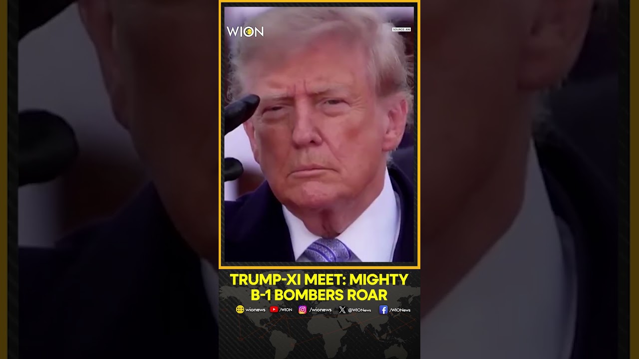 Trump-Xi Jinping Meet: Mighty B-1 Bombers Roar In Sky As Trump Welcomes Xi | Shorts