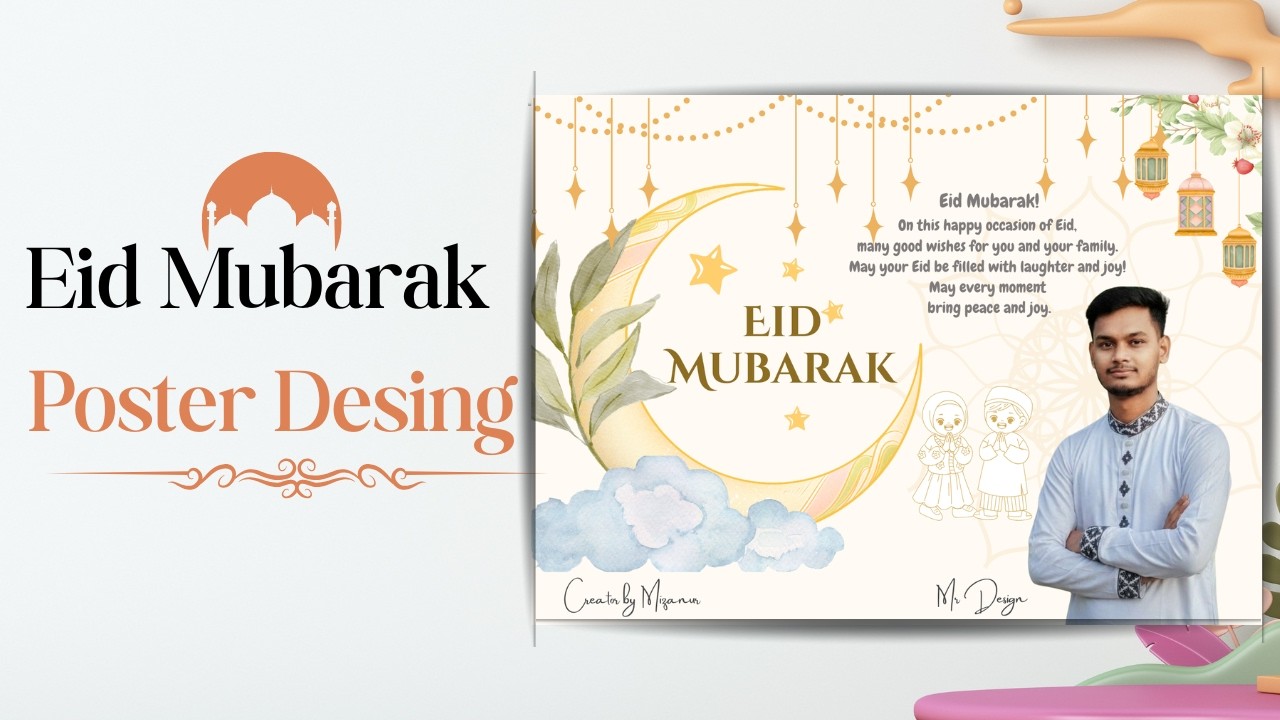 Professional Eid Poster Design on Mobile ।। Eid Poster Design Canva