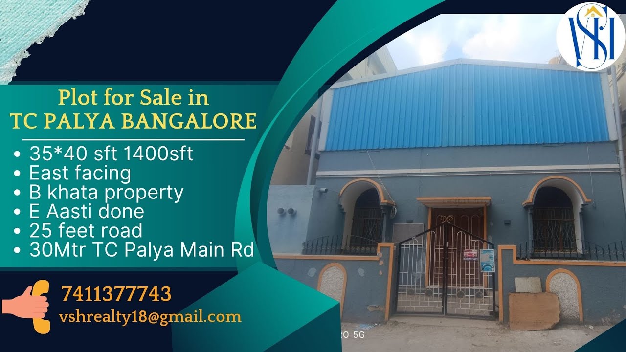 1400 Sqft East Facing Site for Sale | Party Hall Structure | TC Palya Bangalore | B Khata