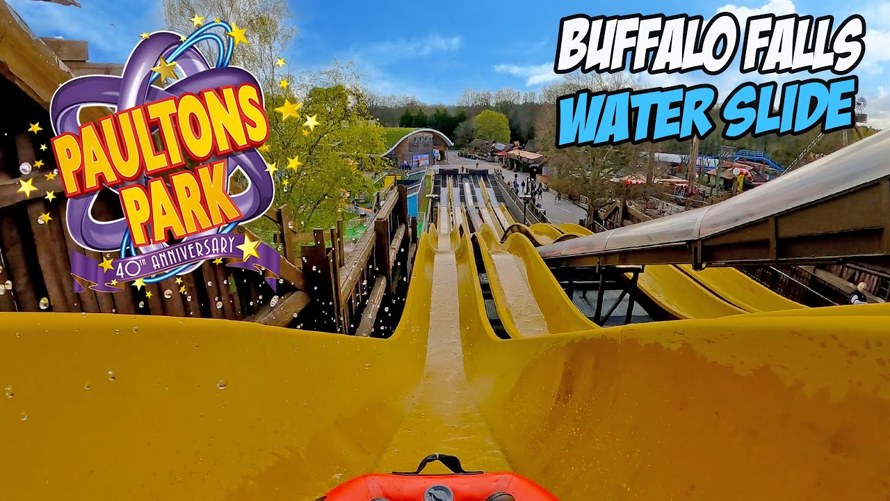 Buffalo Falls Water Ride at Paultons Park 40th Anniversary (Feb 2023) [4K]