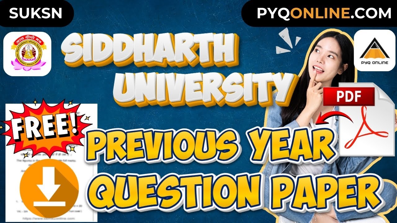 SUKSN SIDDHARTH UNIVERSITY Free Previous year question paper download l SUKSN.COM