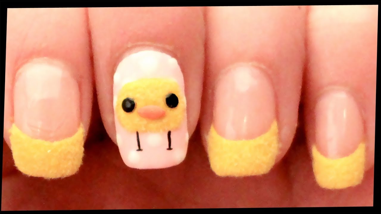 Fluffy Chickens nail art