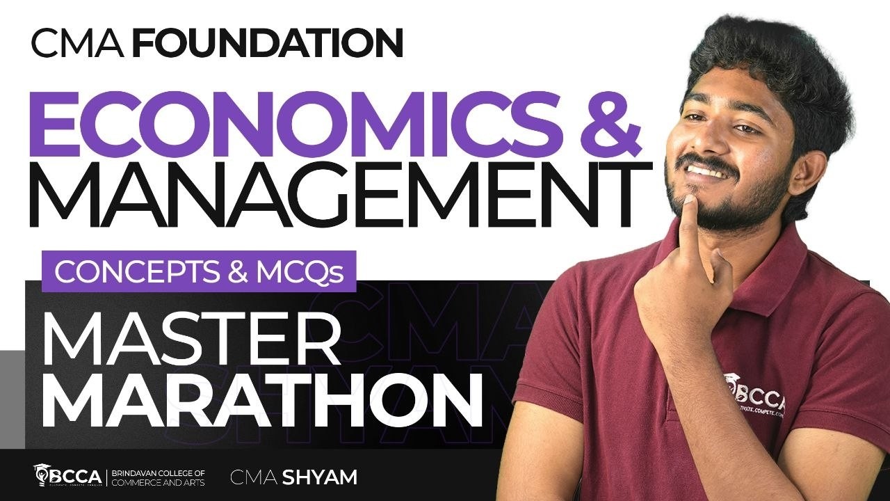 | CMA FOUNDATION | BUSINESS ECONOMICS | MARATHON JUNE & DEC 26| BY CMA SHYAM SIR |