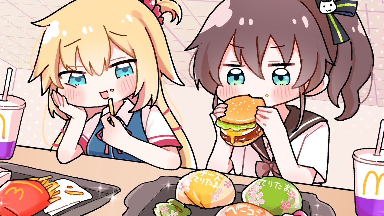 【手描き】１日中もぐもぐしてるまつりちゃん【ホロライブ/夏色まつり】