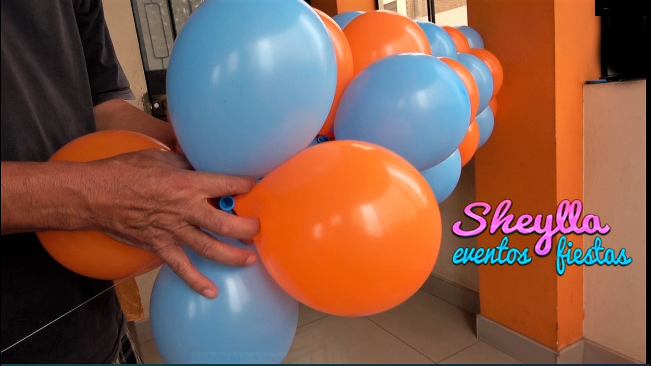 Arco de globos fácil de hacer sin estructura, como colocar arco de globos en espiral, decoracion