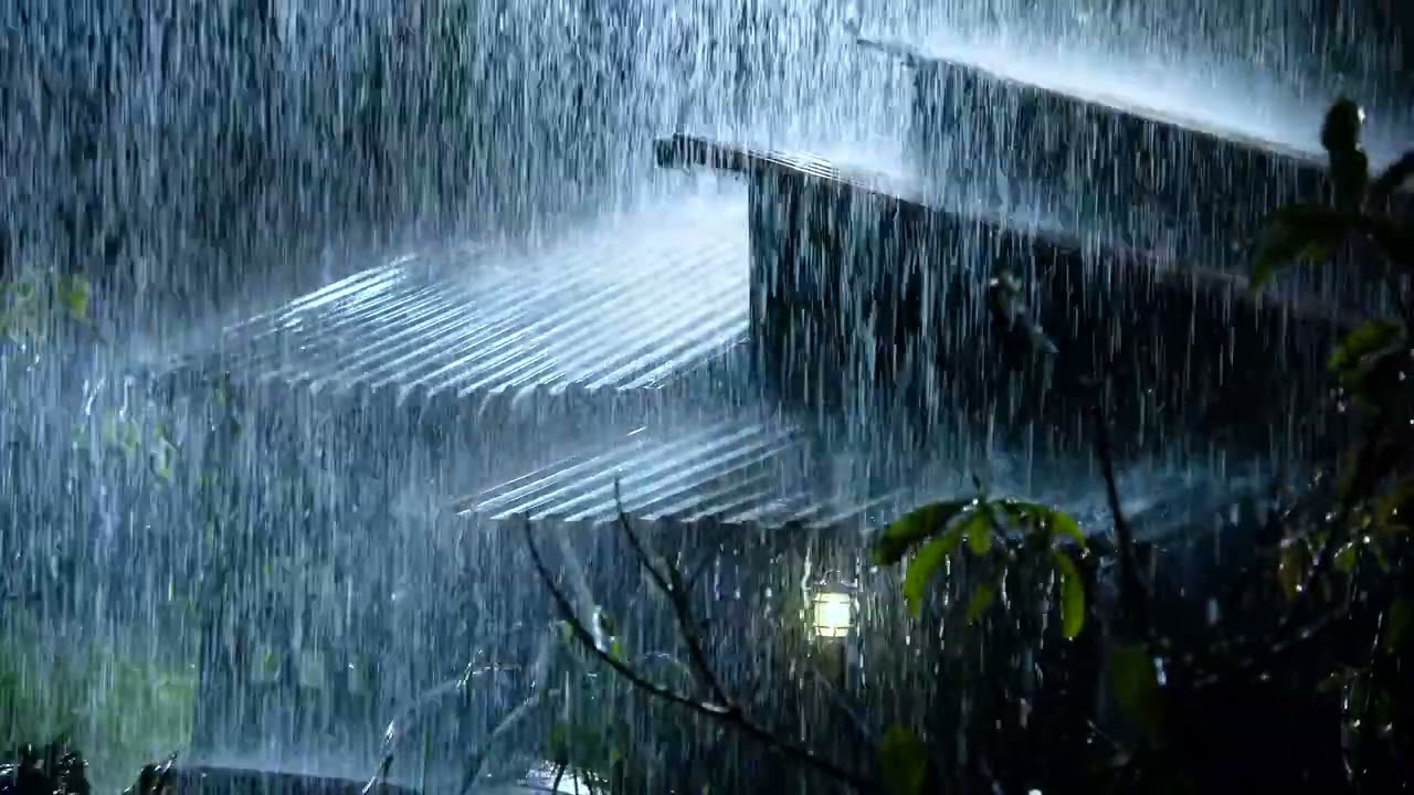 Sleep Immediately in 5 Minutes with Hard Rain on Metal Roof & Powerful Thunder Sounds at Night