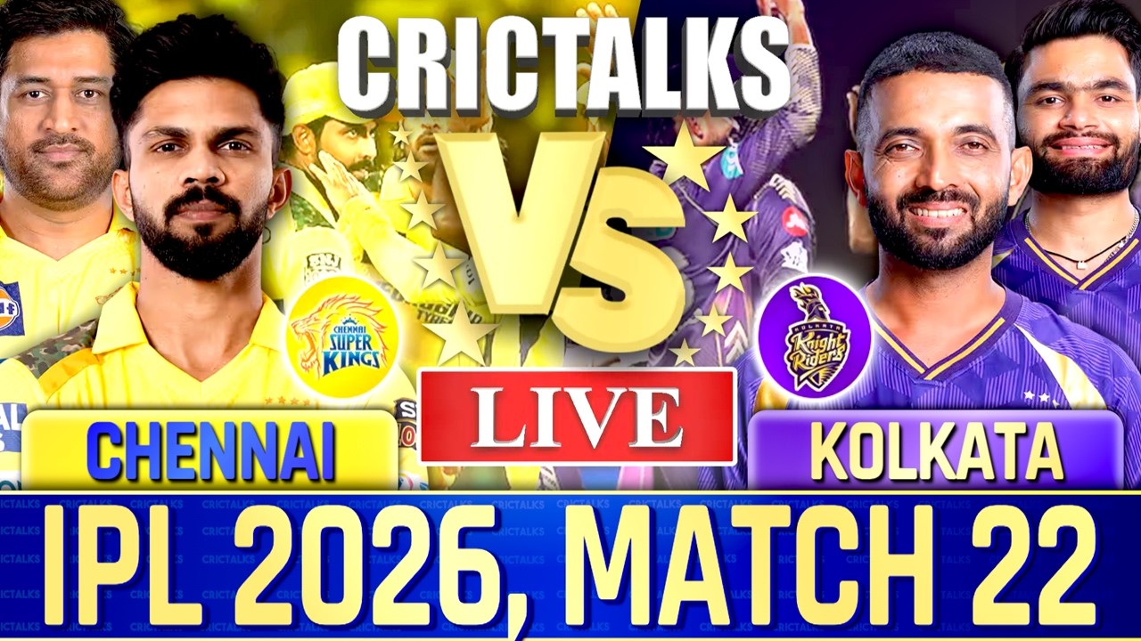 Live: Chennai vs Kolkata, Live Match Today IPL 2026, Live Cricket Commentary, Scores 2nd Inn