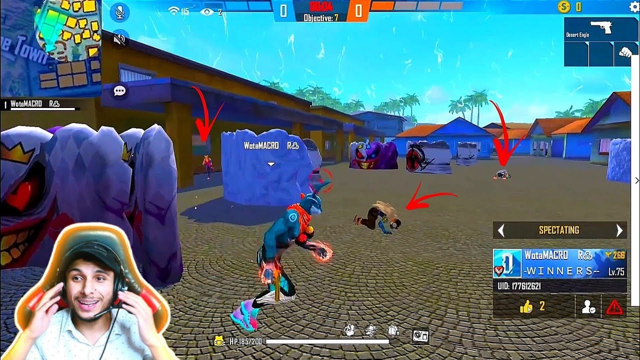 Wota Ff VS Pro Players Best 1vs4 Clip Only Red 🔥❤️