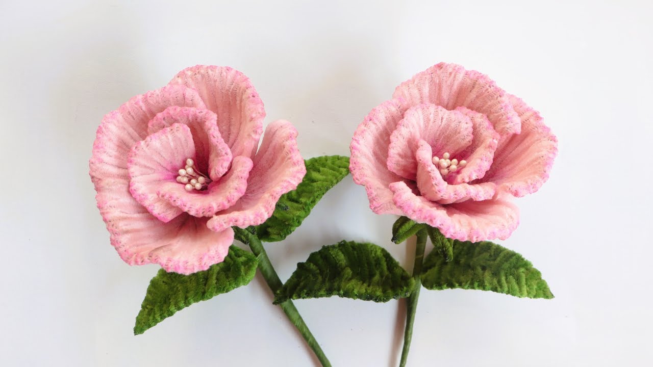 Pipe Cleaner Flowers Crafts/ How To Make Beautiful Flowers Pipe Cleaner/ Fuzzy Wire Flowers Tutorial