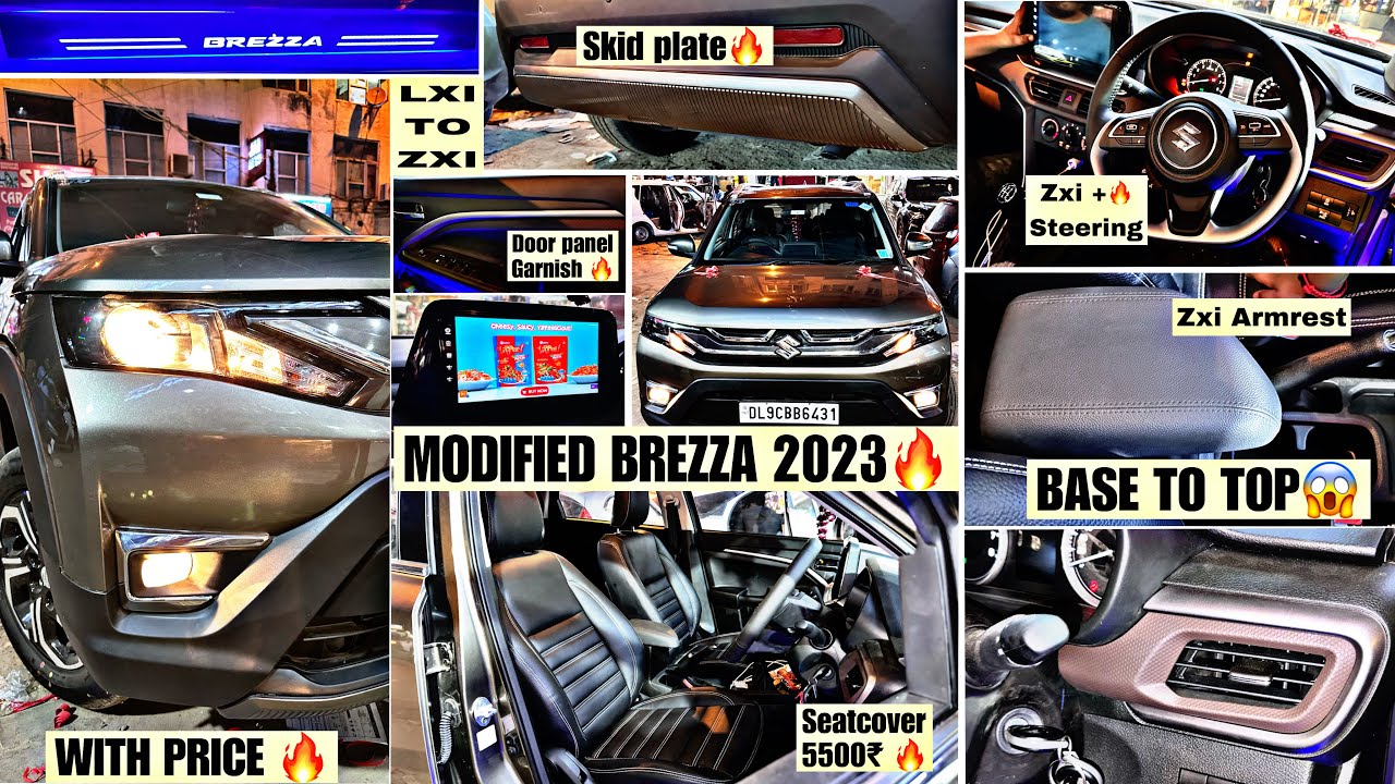 Brezza 2023  modification 🔥 Brezza 2023 Armrest 😱 Brezza 2023 lxi to zxi modification