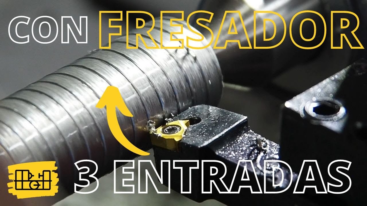 ROSCA de 3 entradas en TORNO universal #fresadora  #torno #metal