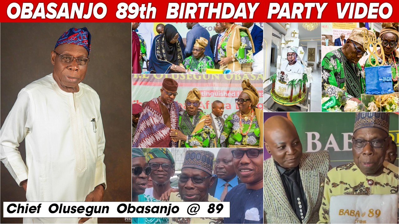 CHIEF OLUSEGUN OBASANJO 89th BIRTHDAY PARTY VIDEO. Watch Obasanjo dancing with his wife & daughter.