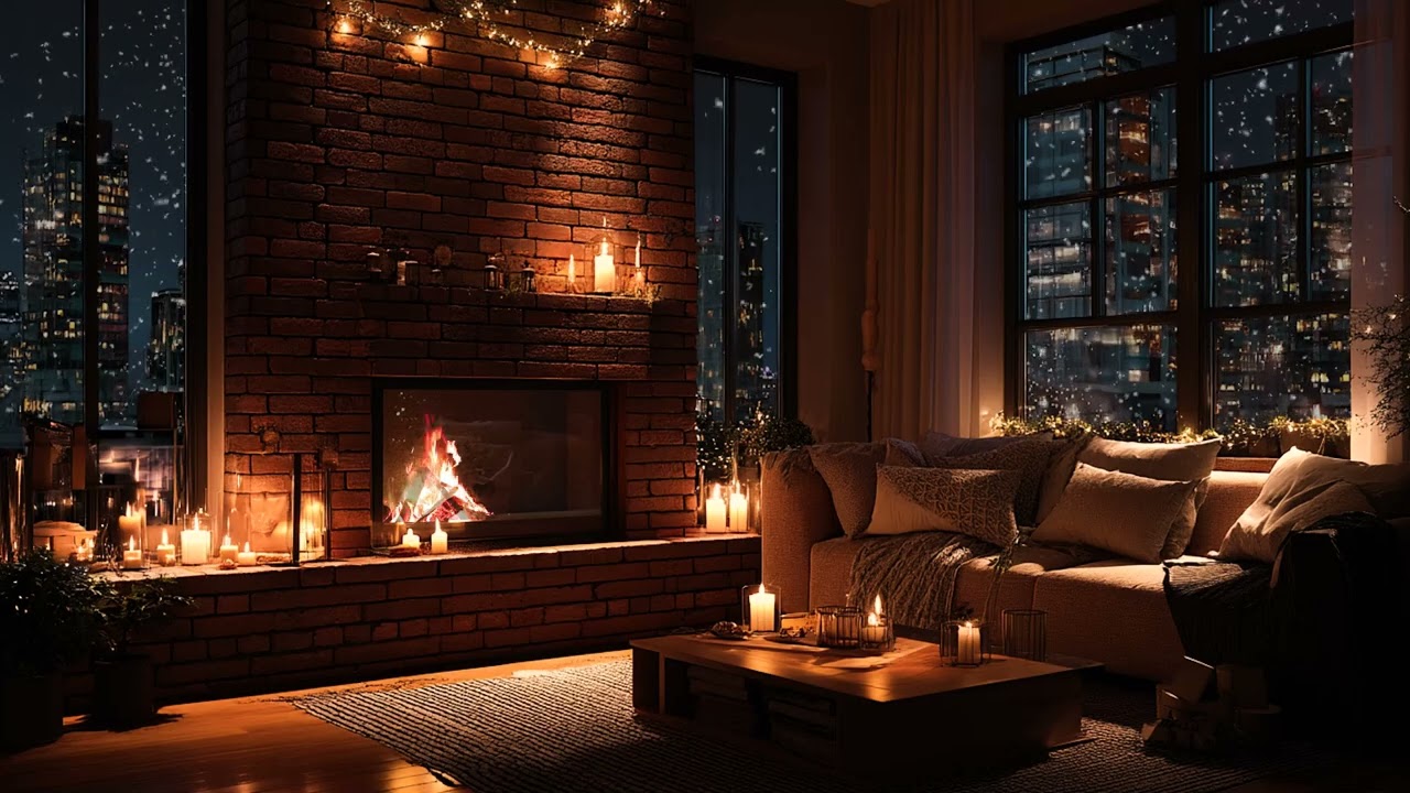 Wind Moves the Forest, Fire Keeps the Room Warm | Sleep-Friendly Winter Sounds 🔥🌲🌬️