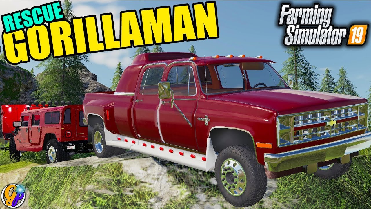 FS19 - GORILLAMAN NEEDS RESCUING $32,000 RESCUE TOWING FARMING SIMULATOR 19