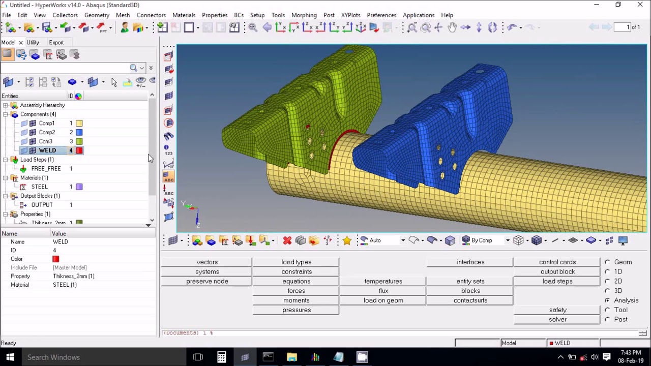Free Free Run ABAQUS Hypermesh