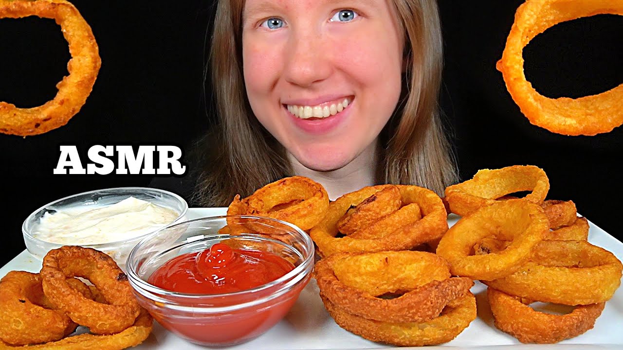 ASMR ONION RINGS MUKBANG (No Talking) EATING SOUNDS
