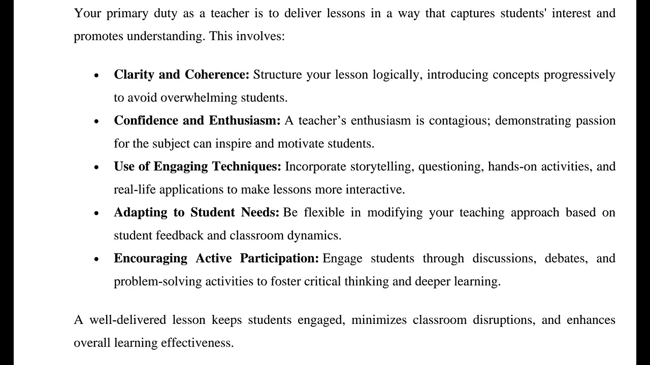 EFFECTIVE LESSON DELIVERY-CBC