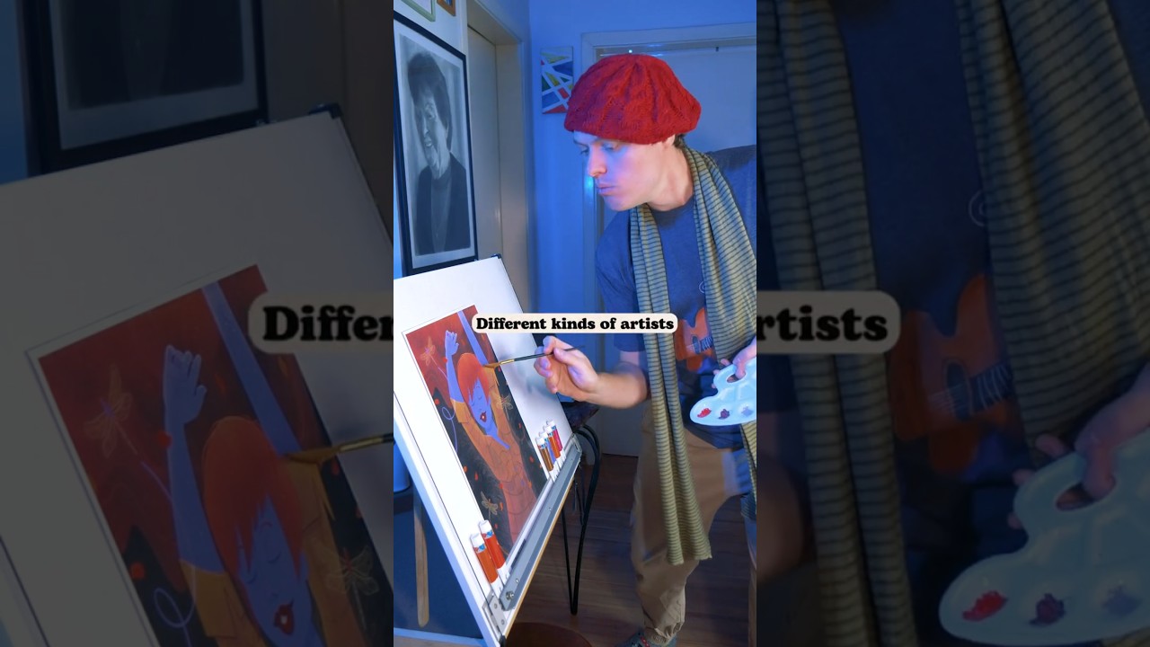 Oil painter VS marker artist VS digital artist #digitalart #shorts