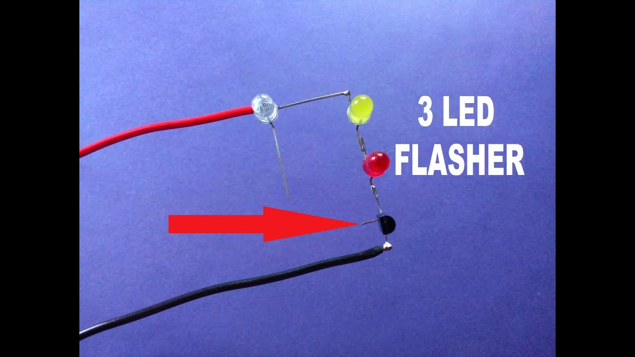 Single Transistor 3 LED Flasher Circuit..Very Easy..Simple Flasher Circuit..