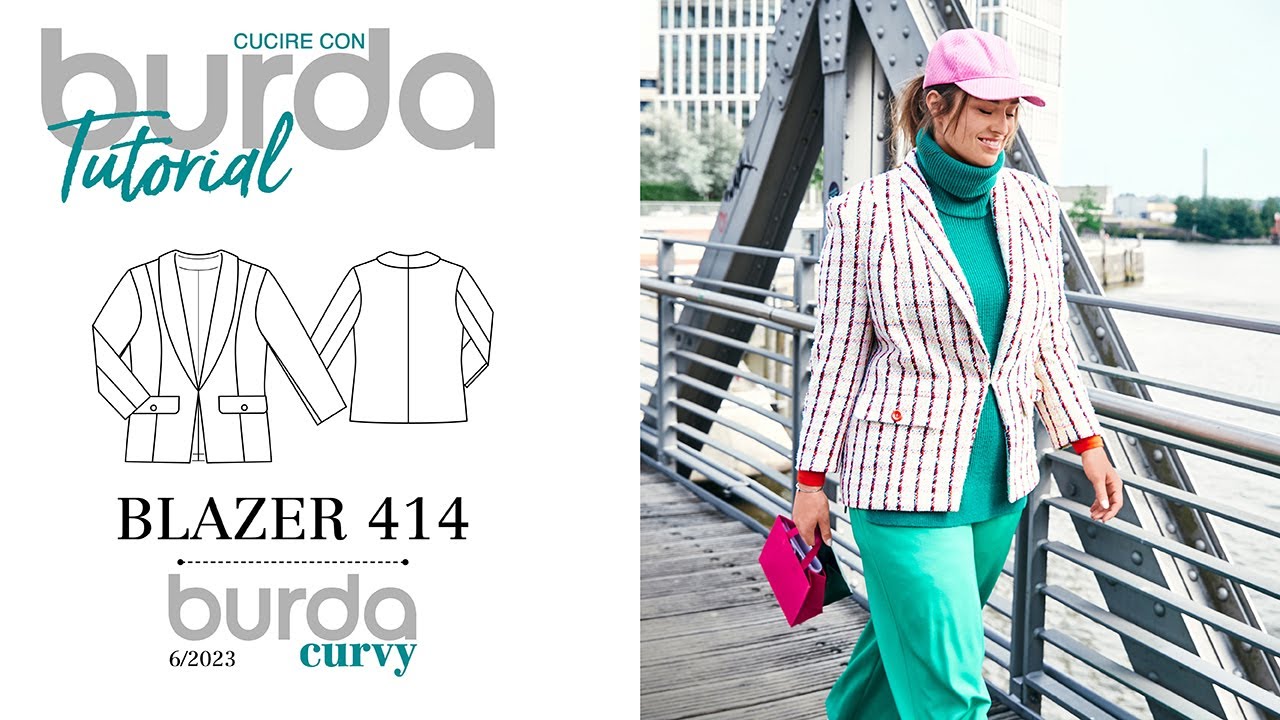 Cucire con Burda: Blazer 414 - Burda Curvy 6/2023