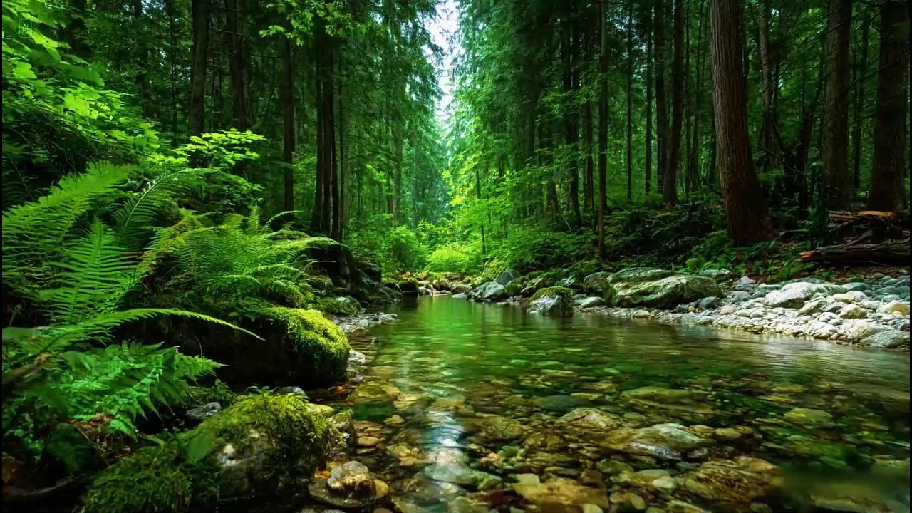 Relaxing Forest Sounds | Natural River Flowing Sounds | Peaceful Birds Chirping Ambience