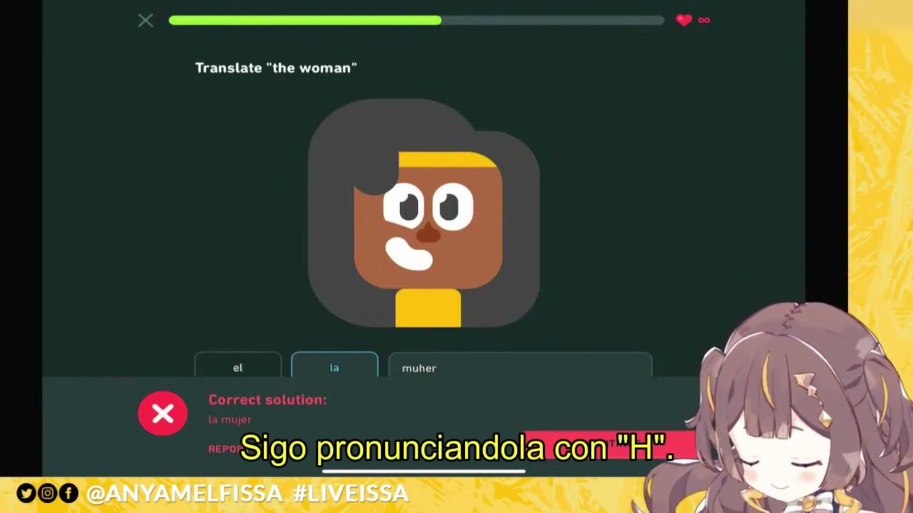 Anya se equivoca con el español y Duolingo la intimida [Hololive Sub-Español][Anya Melfissa]